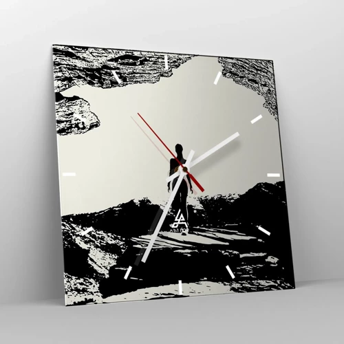 Wall clock - Clock on glass - New Look - 30x30 cm