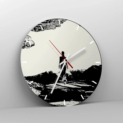 Wall clock - Clock on glass - New Look - 30x30 cm