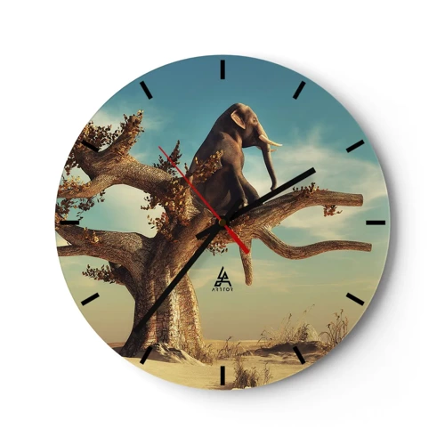 Wall clock - Clock on glass - New Point of View - 30x30 cm