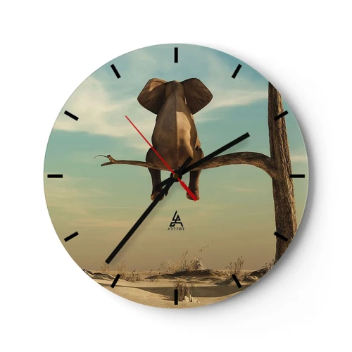 Wall clock - Clock on glass - New Point of View - 30x30 cm