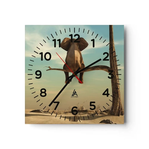 Wall clock - Clock on glass - New Point of View - 40x40 cm