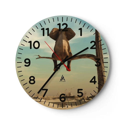 Wall clock - Clock on glass - New Point of View - 40x40 cm