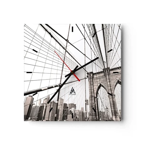Wall clock - Clock on glass - New York Cathedral - 30x30 cm