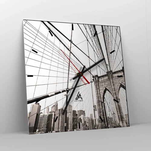 Wall clock - Clock on glass - New York Cathedral - 30x30 cm