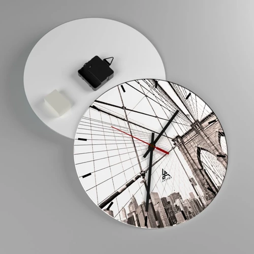 Wall clock - Clock on glass - New York Cathedral - 30x30 cm