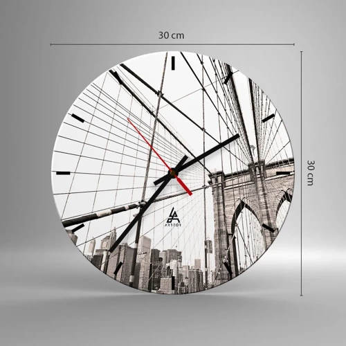 Wall clock - Clock on glass - New York Cathedral - 30x30 cm