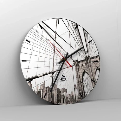 Wall clock - Clock on glass - New York Cathedral - 30x30 cm