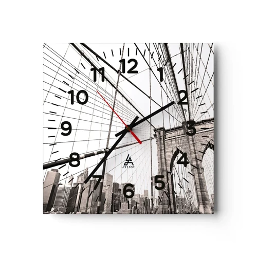 Wall clock - Clock on glass - New York Cathedral - 30x30 cm