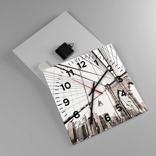 Wall clock - Clock on glass - New York Cathedral - 30x30 cm