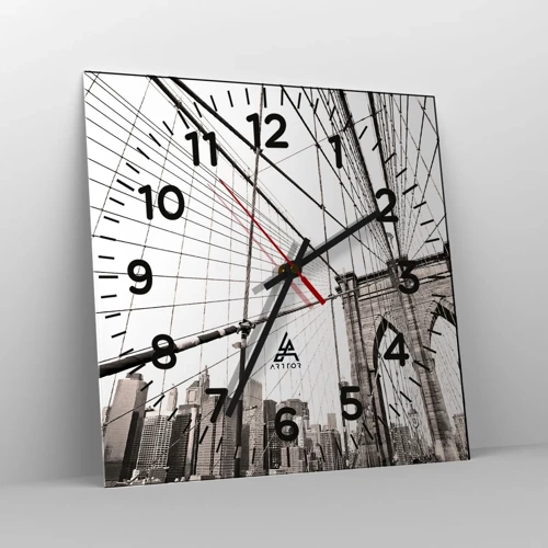 Wall clock - Clock on glass - New York Cathedral - 30x30 cm