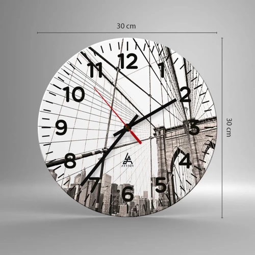 Wall clock - Clock on glass - New York Cathedral - 30x30 cm