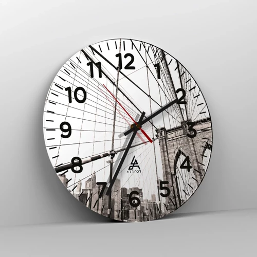 Wall clock - Clock on glass - New York Cathedral - 30x30 cm