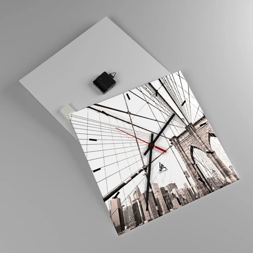 Wall clock - Clock on glass - New York Cathedral - 40x40 cm