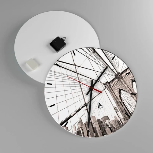 Wall clock - Clock on glass - New York Cathedral - 40x40 cm