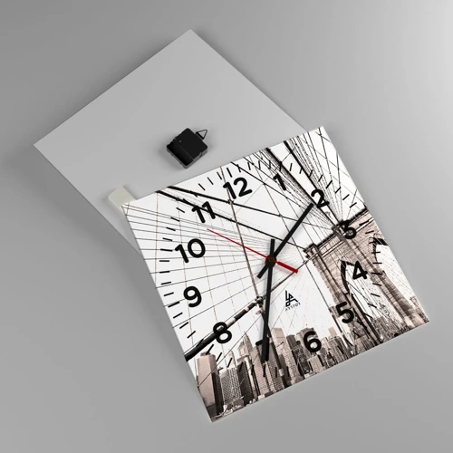 Wall clock - Clock on glass - New York Cathedral - 40x40 cm