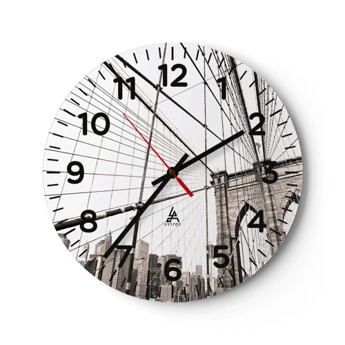 Wall clock - Clock on glass - New York Cathedral - 40x40 cm