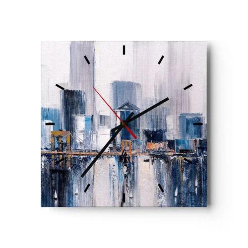 Wall clock - Clock on glass - New York Impression - 30x30 cm