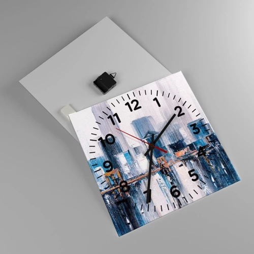 Wall clock - Clock on glass - New York Impression - 40x40 cm
