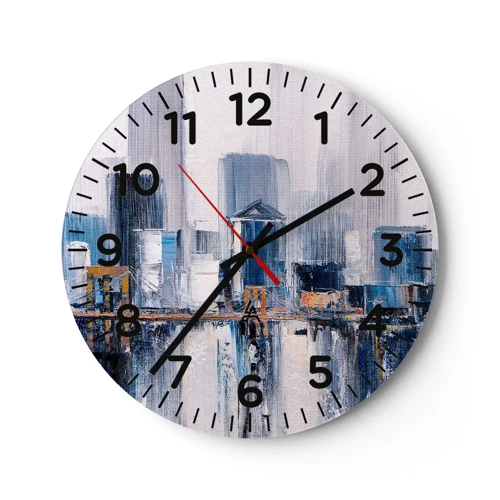 Wall clock - Clock on glass - New York Impression - 40x40 cm