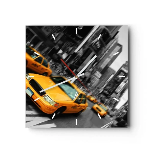 Wall clock - Clock on glass - New York Sun Drops - 30x30 cm