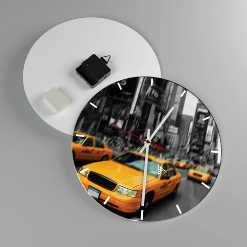 Wall clock - Clock on glass - New York Sun Drops - 30x30 cm