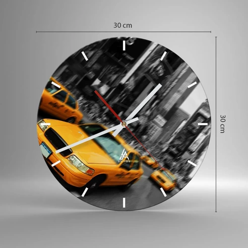 Wall clock - Clock on glass - New York Sun Drops - 30x30 cm