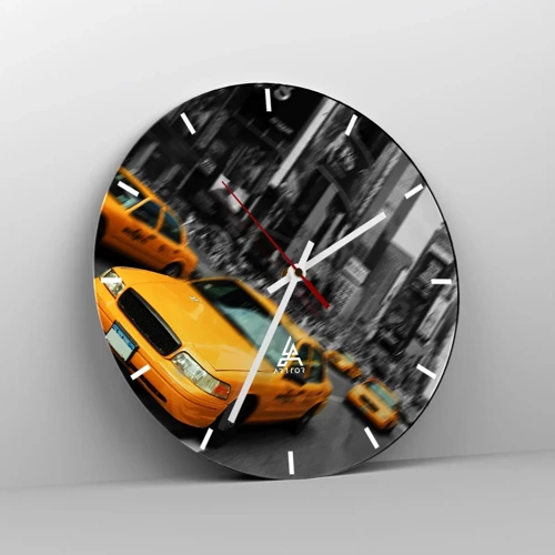 Wall clock - Clock on glass - New York Sun Drops - 30x30 cm