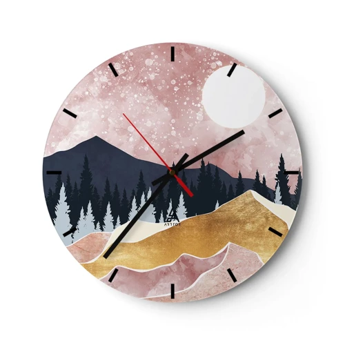 Wall clock - Clock on glass - Night Guard - 30x30 cm