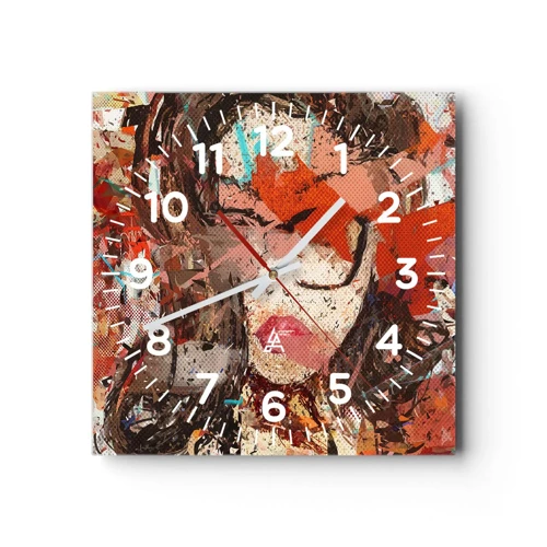 Wall clock - Clock on glass - No One Knows You Really - 30x30 cm