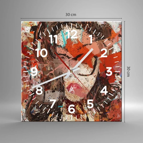 Wall clock - Clock on glass - No One Knows You Really - 30x30 cm