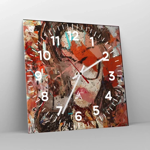 Wall clock - Clock on glass - No One Knows You Really - 30x30 cm