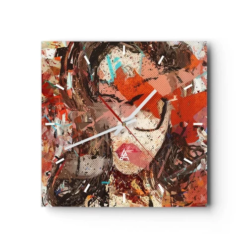 Wall clock - Clock on glass - No One Knows You Really - 40x40 cm