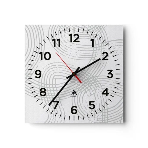 Wall clock - Clock on glass - No Straight Line - 40x40 cm