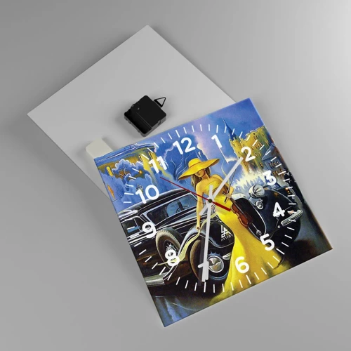 Wall clock - Clock on glass - Nocturne for Violin and Love - 30x30 cm