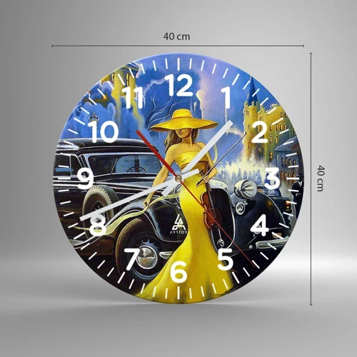 Wall clock - Clock on glass - Nocturne for Violin and Love - 40x40 cm