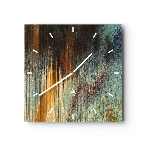Wall clock - Clock on glass - Non-accidental Colourful Composition - 30x30 cm