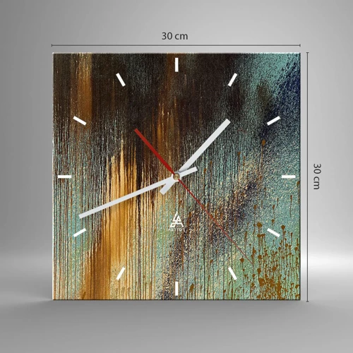 Wall clock - Clock on glass - Non-accidental Colourful Composition - 30x30 cm