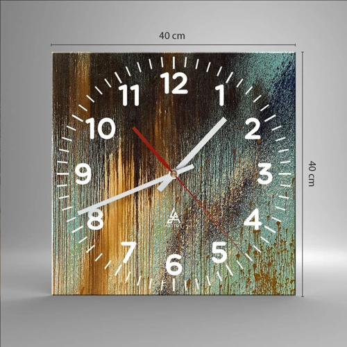 Wall clock - Clock on glass - Non-accidental Colourful Composition - 40x40 cm