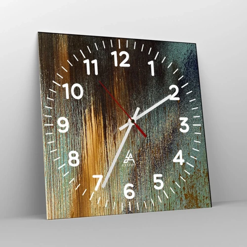 Wall clock - Clock on glass - Non-accidental Colourful Composition - 40x40 cm