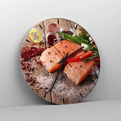 Wall clock - Clock on glass - Norwegian Adventure in the Kitchen - 30x30 cm