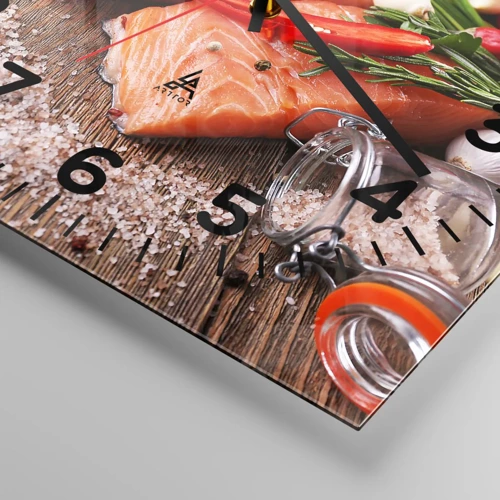 Wall clock - Clock on glass - Norwegian Adventure in the Kitchen - 30x30 cm