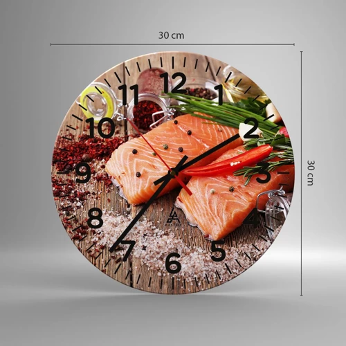 Wall clock - Clock on glass - Norwegian Adventure in the Kitchen - 30x30 cm