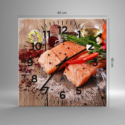 Wall clock - Clock on glass - Norwegian Adventure in the Kitchen - 40x40 cm