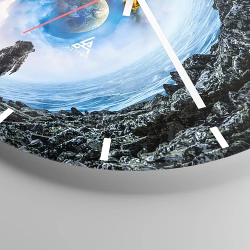 Wall clock - Clock on glass - Not Far from Home - 30x30 cm