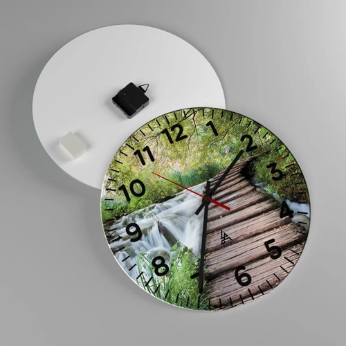 Wall clock - Clock on glass - Not Such Quiet Water - 40x40 cm