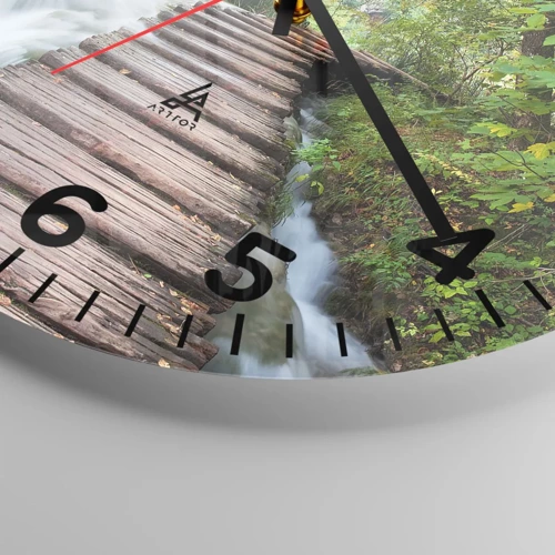 Wall clock - Clock on glass - Not Such Quiet Water - 40x40 cm