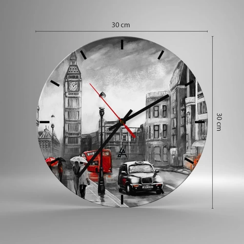 Wall clock - Clock on glass - Not Such a Grey City - 30x30 cm