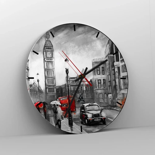 Wall clock - Clock on glass - Not Such a Grey City - 30x30 cm