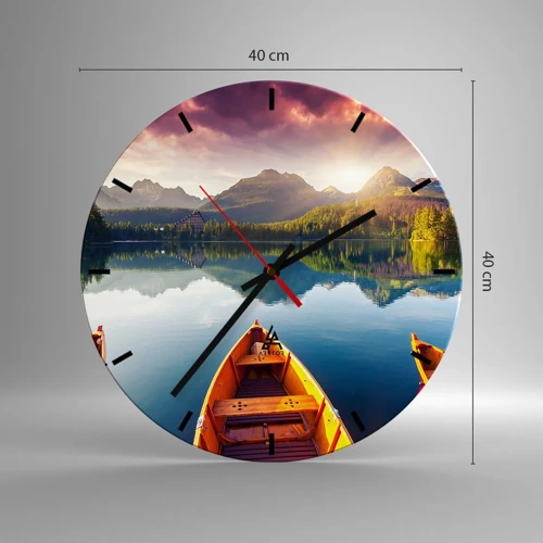 Wall clock - Clock on glass - Nothing against Nature - 40x40 cm