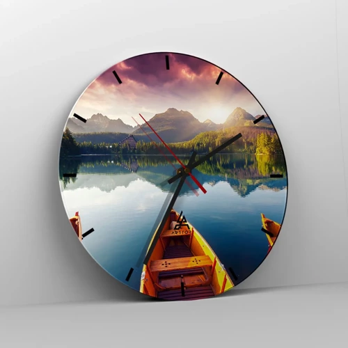 Wall clock - Clock on glass - Nothing against Nature - 40x40 cm